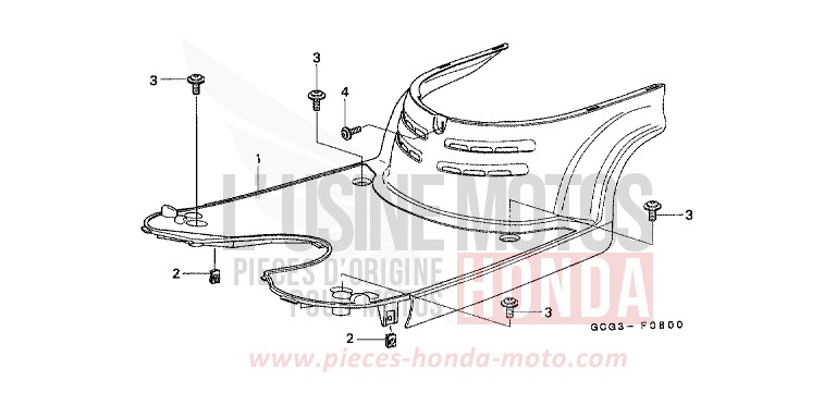 BODENBLECH von CB1300 Super Bold'or ABS SCHWARZ (NH1) von 1999